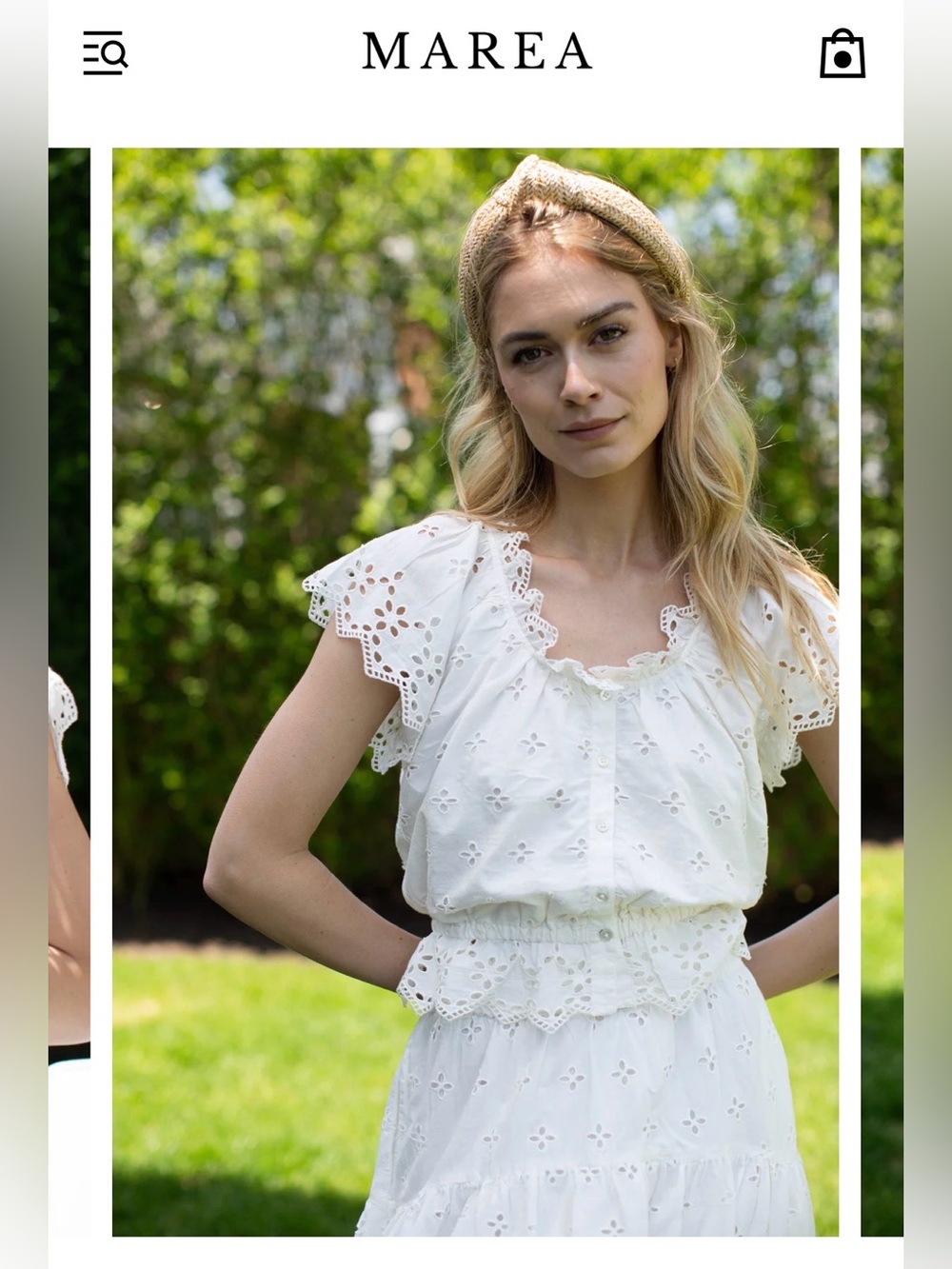 Marea White Eyelet Lace Ruffle Blouse - Feminine Summer Top